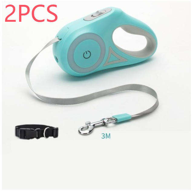 Dog Leash Retractable Leash And Dog Collar Spotlight Automatic Pet Dog Cat Traction Rope For Small M