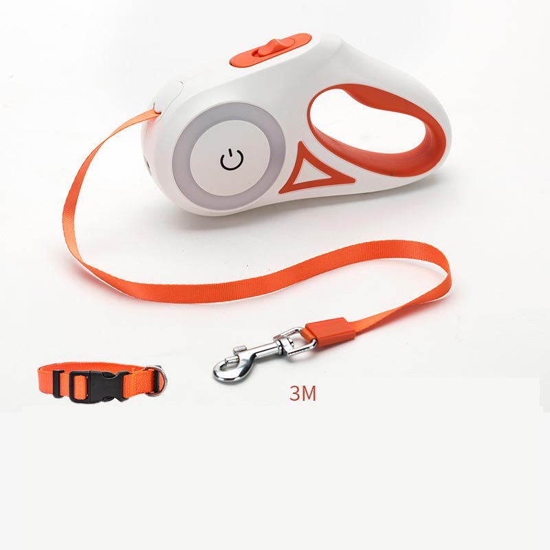 Dog Leash Retractable Leash And Dog Collar Spotlight Automatic Pet Dog Cat Traction Rope For Small M