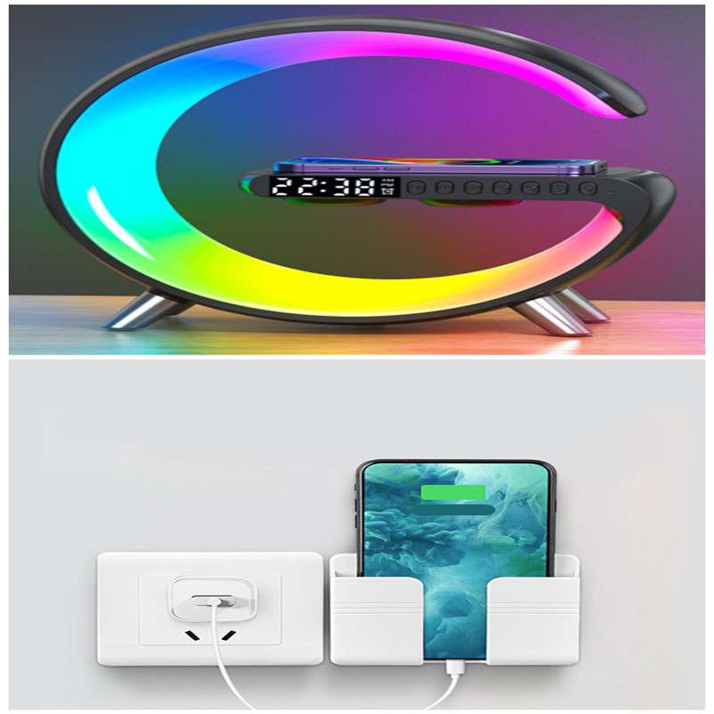 New Intelligent G Shaped LED Lamp Bluetooth Speake Wireless Charger Atmosphere Lamp App Control For 